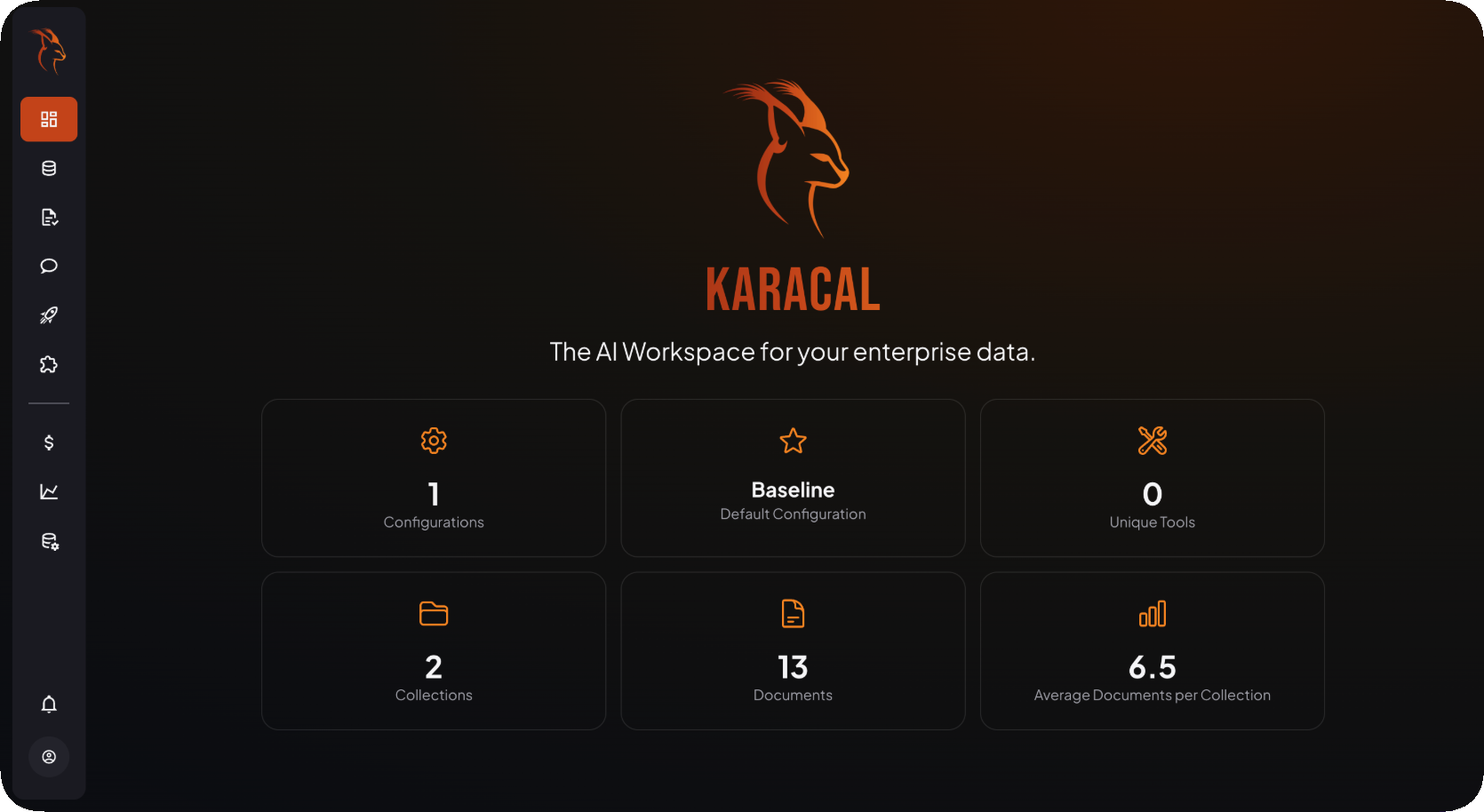 Karacal — dashboard: il workspace AI per i dati della tua azienda